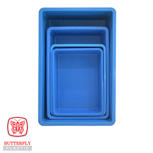 Rectangular plastic fish pond tubs in three sizes
