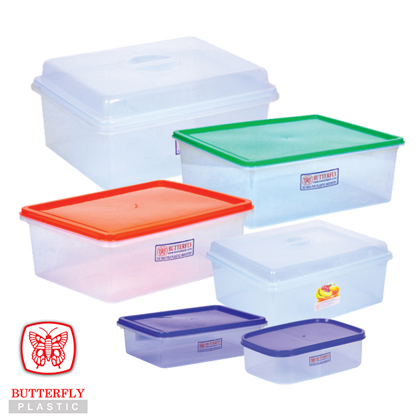Square plastic food containers with lids