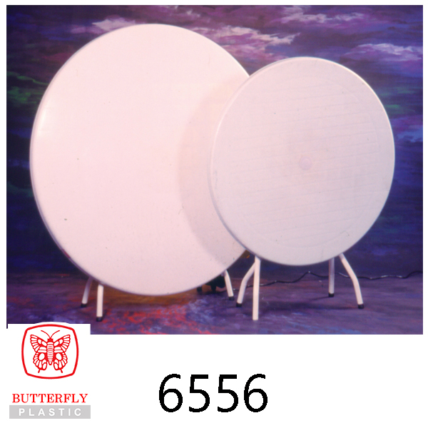 Plastic 3' Round Table with Steel Leg